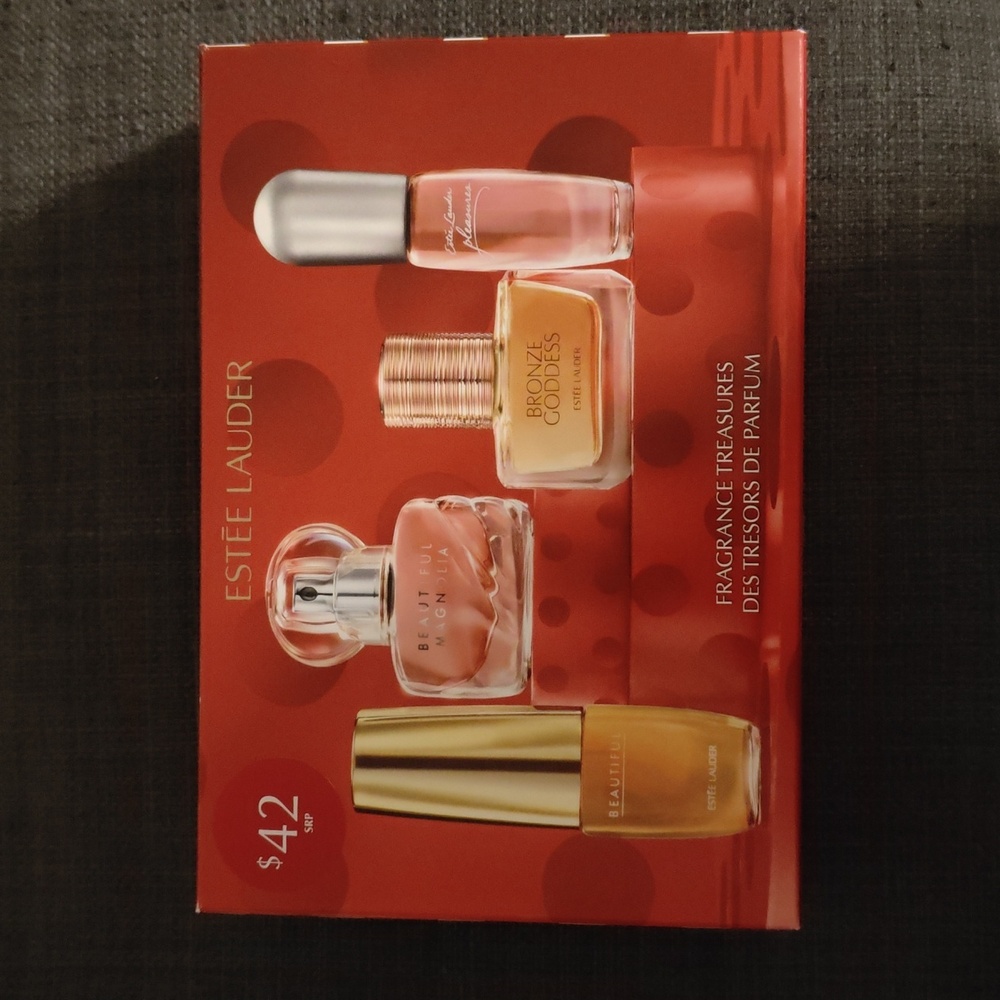 Estee Lauder Fragrance Treasures Set in Red Packaging